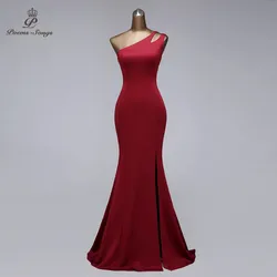 Elegant Burgundy color mermaid Evening dress woman party dress vestidos de fiesta de noche sleeveless evening gown party dress