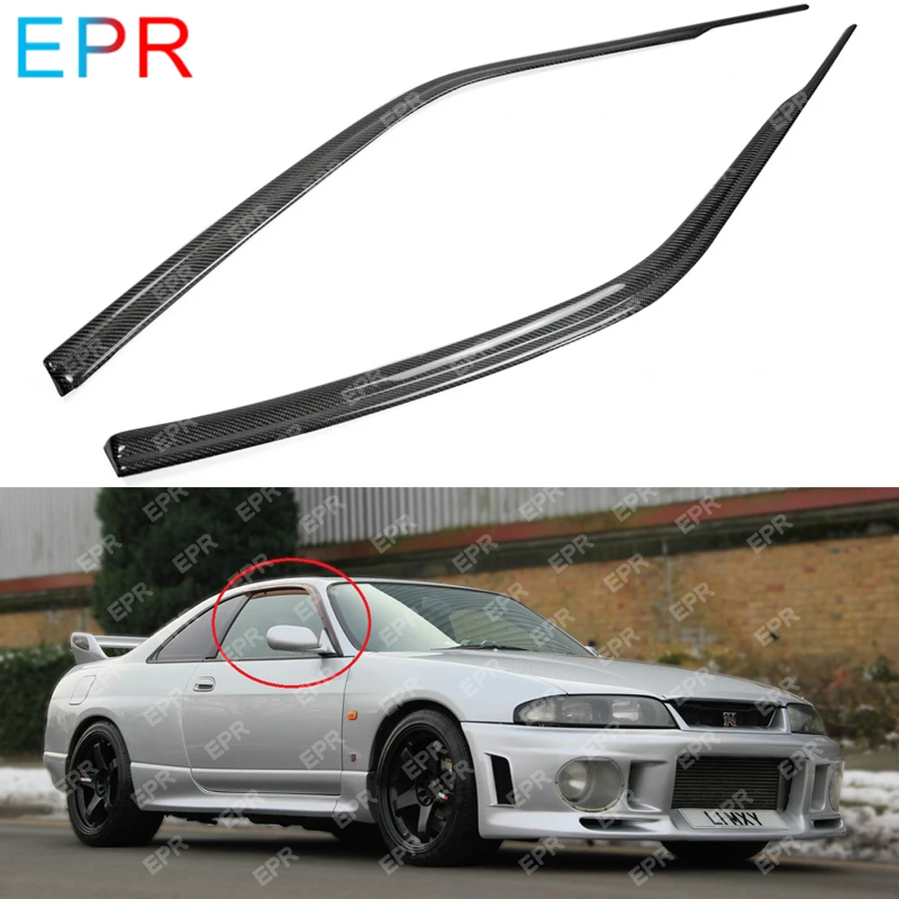 For Nissan Skyline R33 Carbon Fiber Wind Deflector Body Kit Auto Tuning Part For GTR R33 GTR Wind Deflector pair