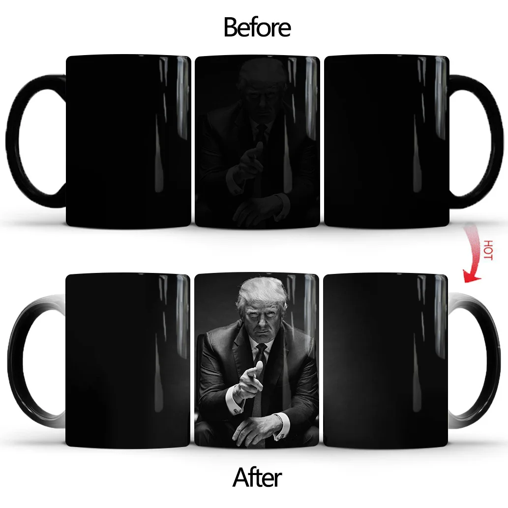 American Leaders Donald Trump Keepsake Coffee Mug USA President Supporter Hot Thermo Sensitive Change Color Water Milk Tea Cup