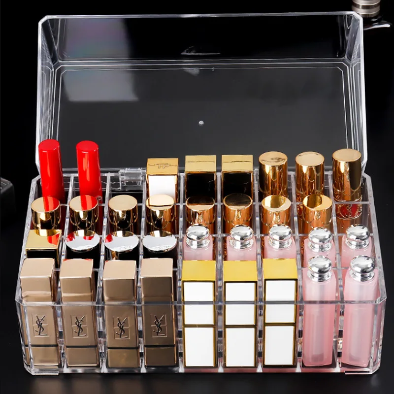 transparent  dustproof  lipstick storage box cosmetic storgage box lipstick shelf cosmetic box