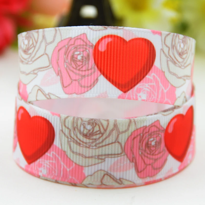 22mm 25mm 38mm 75mm Ruban Valentine's Day Cartoon Character printed Grosgrain Ribbon party decoration 10 Yards Mul117