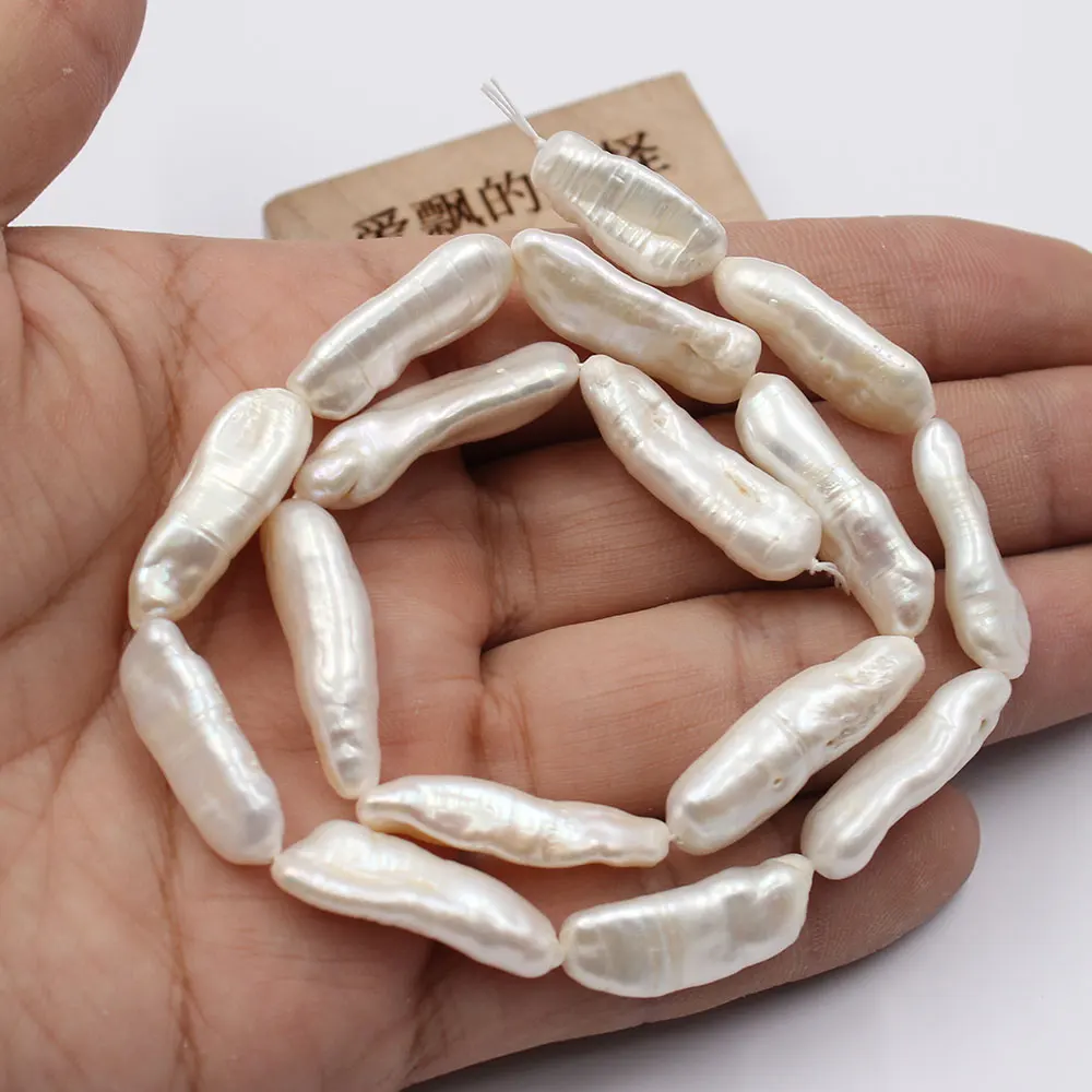 Imagem -04 - Colar Branco Natural com Pérolas Joia Faça Você Mesmo Perfuração Irregular Colar com Fio de Pérola de Água Doce