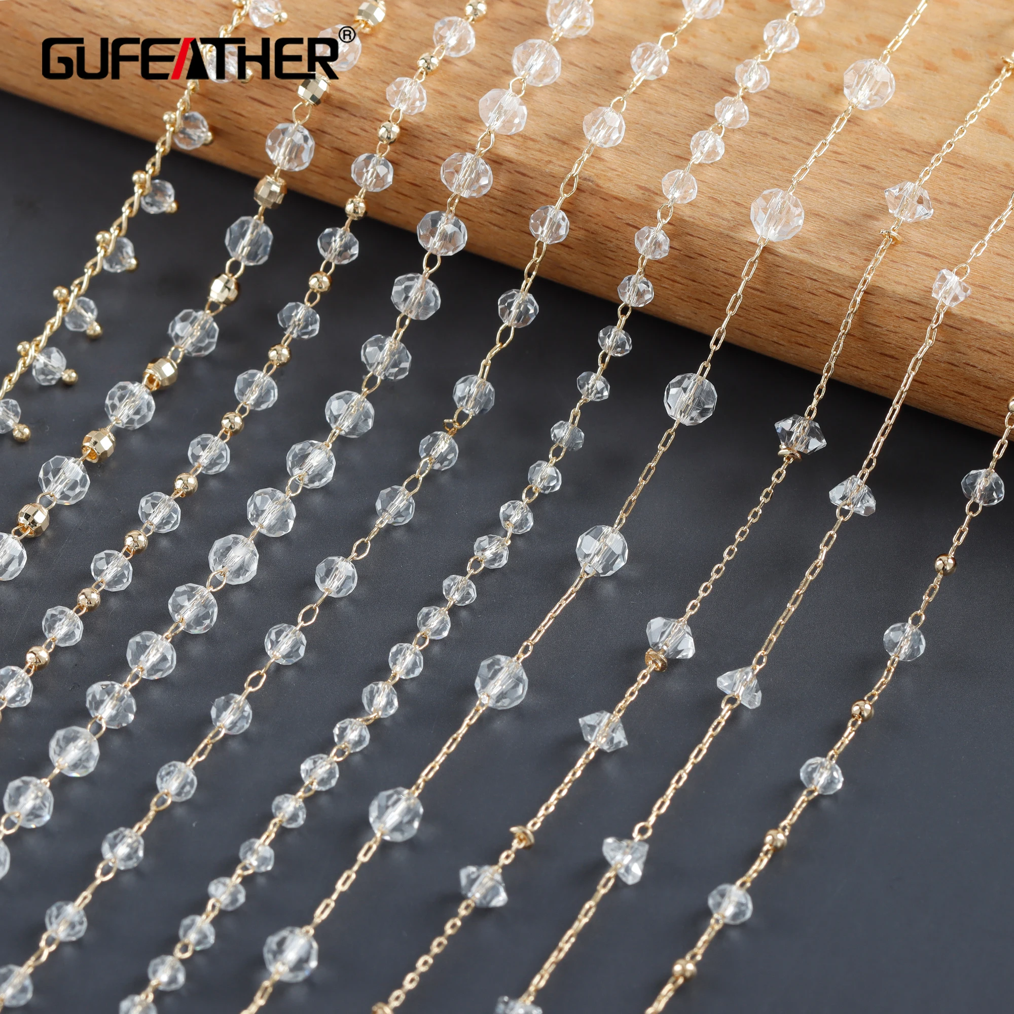 

GUFEATHER C221,diy chain,pass REACH,nickel free,18k gold plated,copper,crystal,charm,diy bracelet necklace,jewelry making,1m/lot