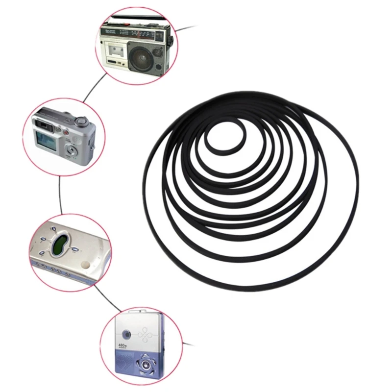 Courroies lecteur carrées en caoutchouc, 10 pièces, Cassette DVD, enregistreur, sangle platine 1mm, livraison directe