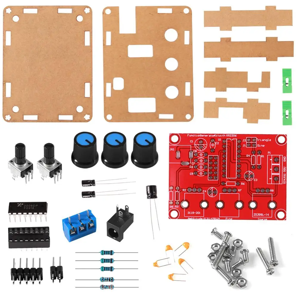 1HZ-1MHZ XR2206 기능 신호 발생기 DIY 키트 사인/삼각형/사각 출력 신호 발생기 가변 주파수 진폭