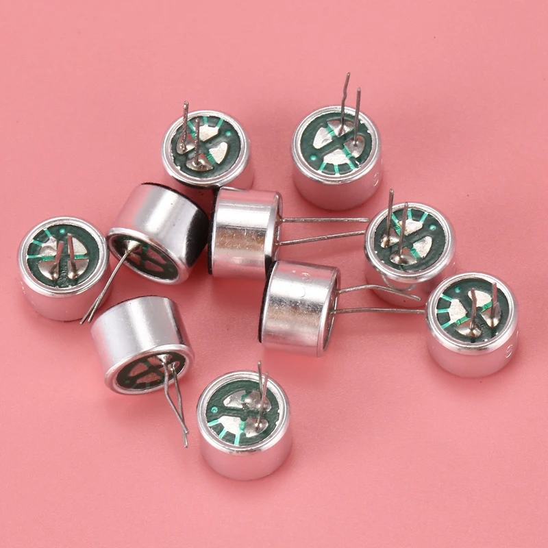 10 PCS 9.7mm x 7mm 2 Pin MIC Capsule Electret Condenser Miniphone