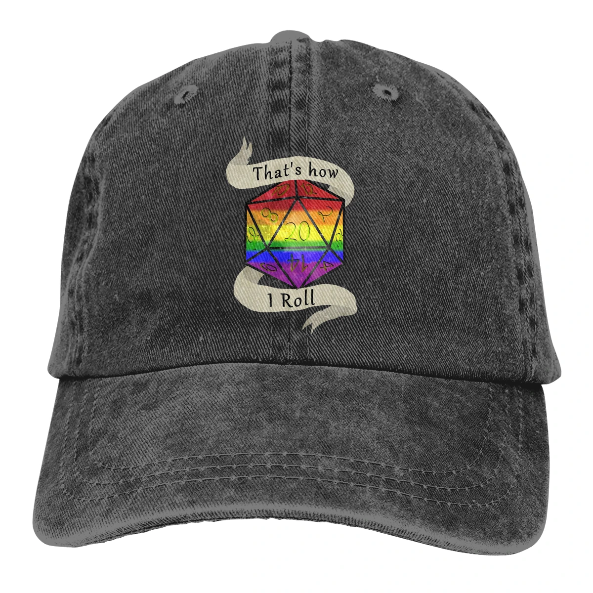 Adjustable Solid Color Baseball Cap Gay Thats How I Roll Washed Cotton The science of 20 sided dice Sports Woman Hat