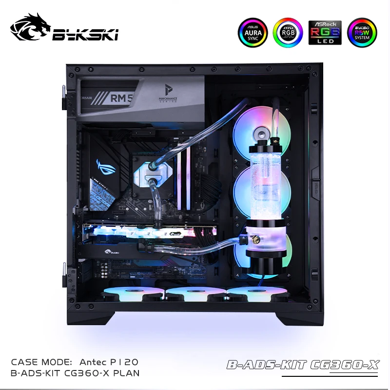 Bykski Water Cooling Kit Soft Tube Custom Multiple Program Kit For Intel/ AMD RBW 5v 3pin Computer Water Case DIY Cooling Kit