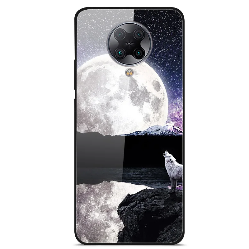For Xiaomi Poco F2 Pro Case Poco M3 Pro Tempered Glass Hard Cover for Xiaomi Poco M3 Pro 5G Fundas Luxury Coque Space Capa