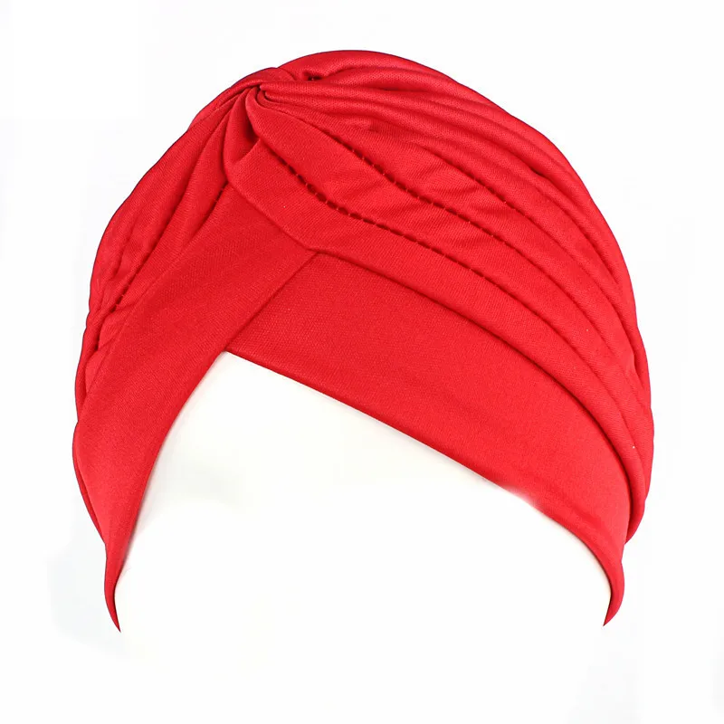 Neue Blume Dekoration Turban Einfarbig Für Frauen Mode Haar Tragen Kopf Wrap Damen Kopfbedeckungen Krebs Hüte Indien Kappe Bandana – Detail 12
