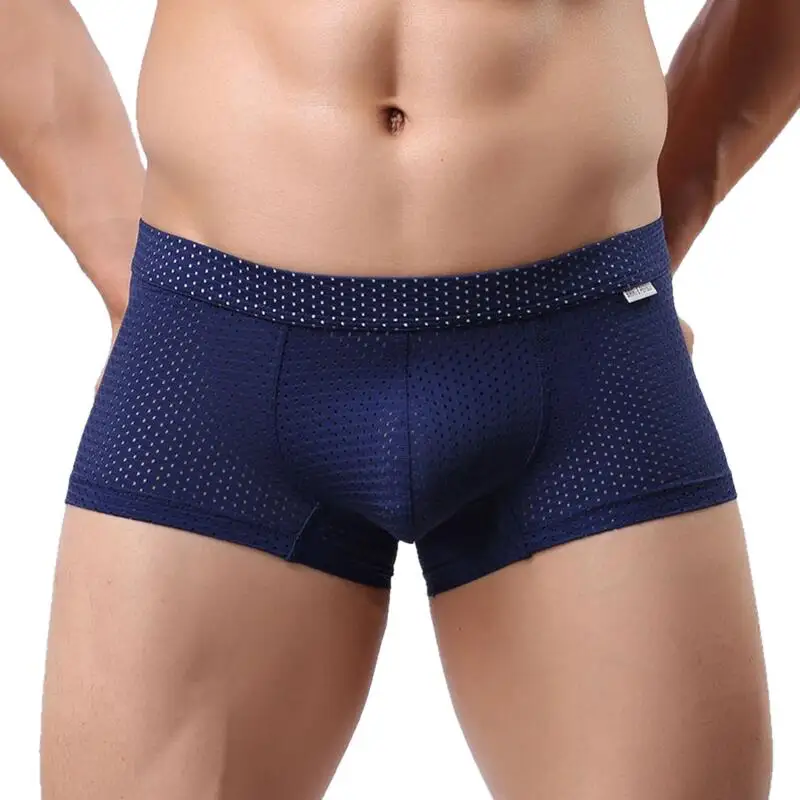 High Quality Underwear Men\'s Panties Summer Breathable Mesh Men Boxers Sexy U convex Underpants Boxershorts Men Boxers Briefs