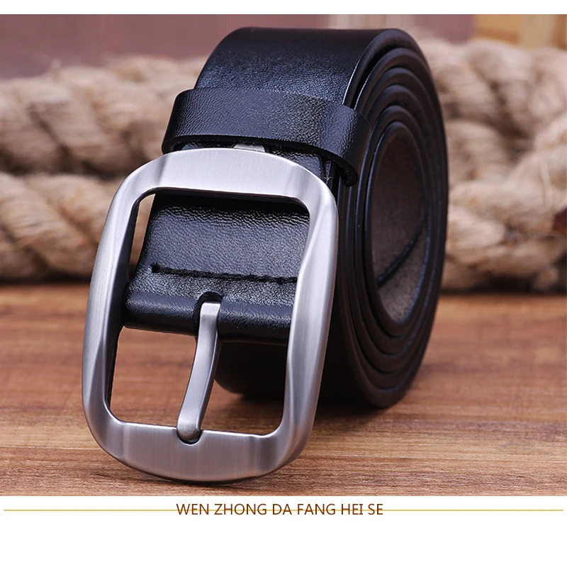 2021 New Leather Luxury Strap Business Belts For Men Fashion Classice Vintage Pin Buckle Male Formal Suit Belts