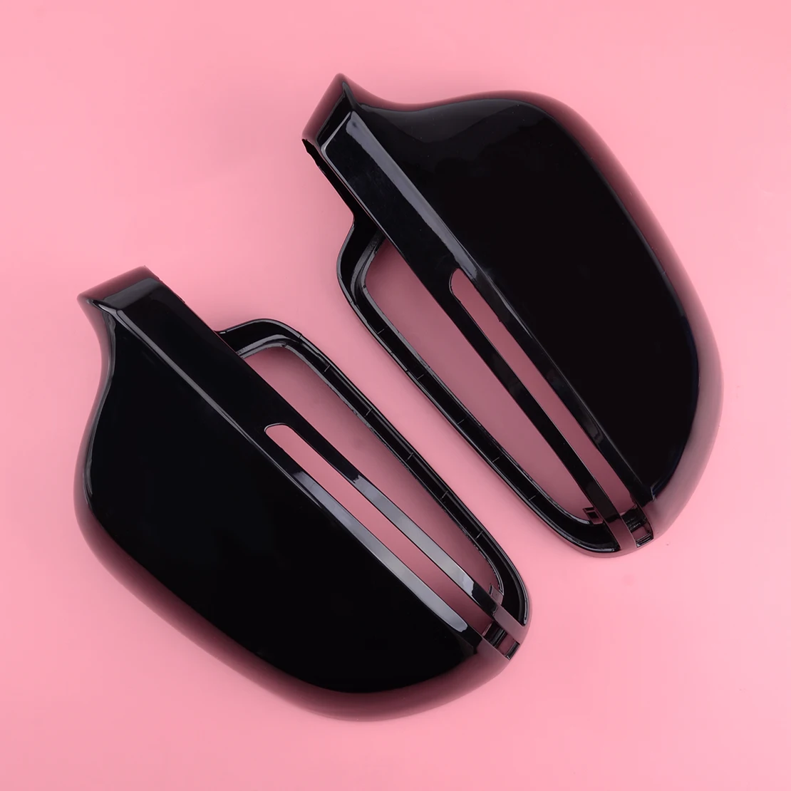 8T0 857 527 4F0 857 527 1Pair Shiny Black Side Wing Rearview Mirror Cover Cap Casing Fit for AUDI A3 A4 A5 A6 With Side Assist