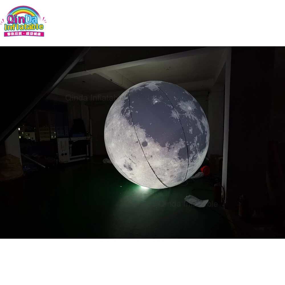 Free Shipping Inflatable Led Light Globe Balloon Advertising Decoration Inflatable Led Moon Balloon