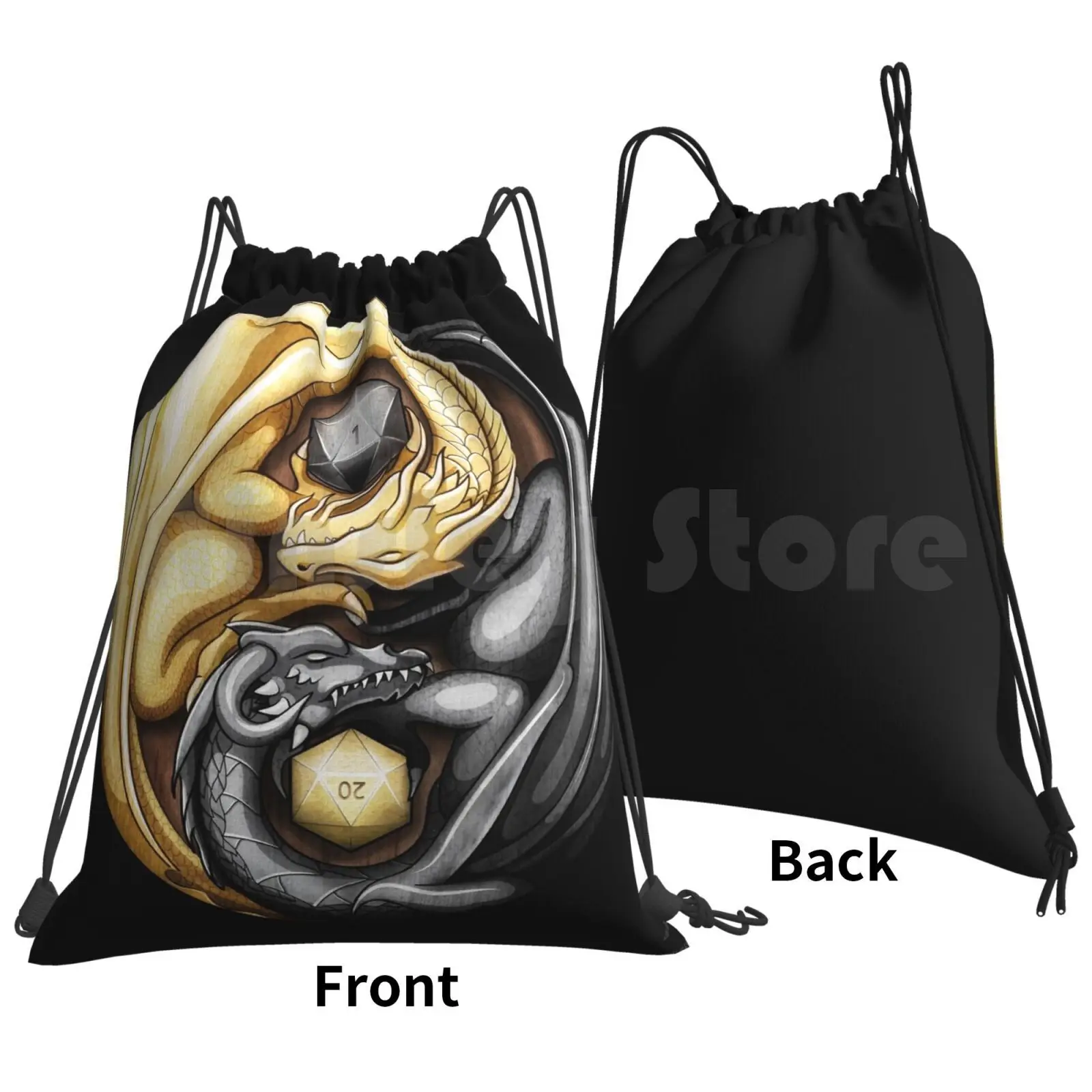 Balanced D20 Backpack Drawstring Bags Gym Bag Waterproof Rolling Dice D20 Critical Dnd Rpg Roleplaying Role Playing