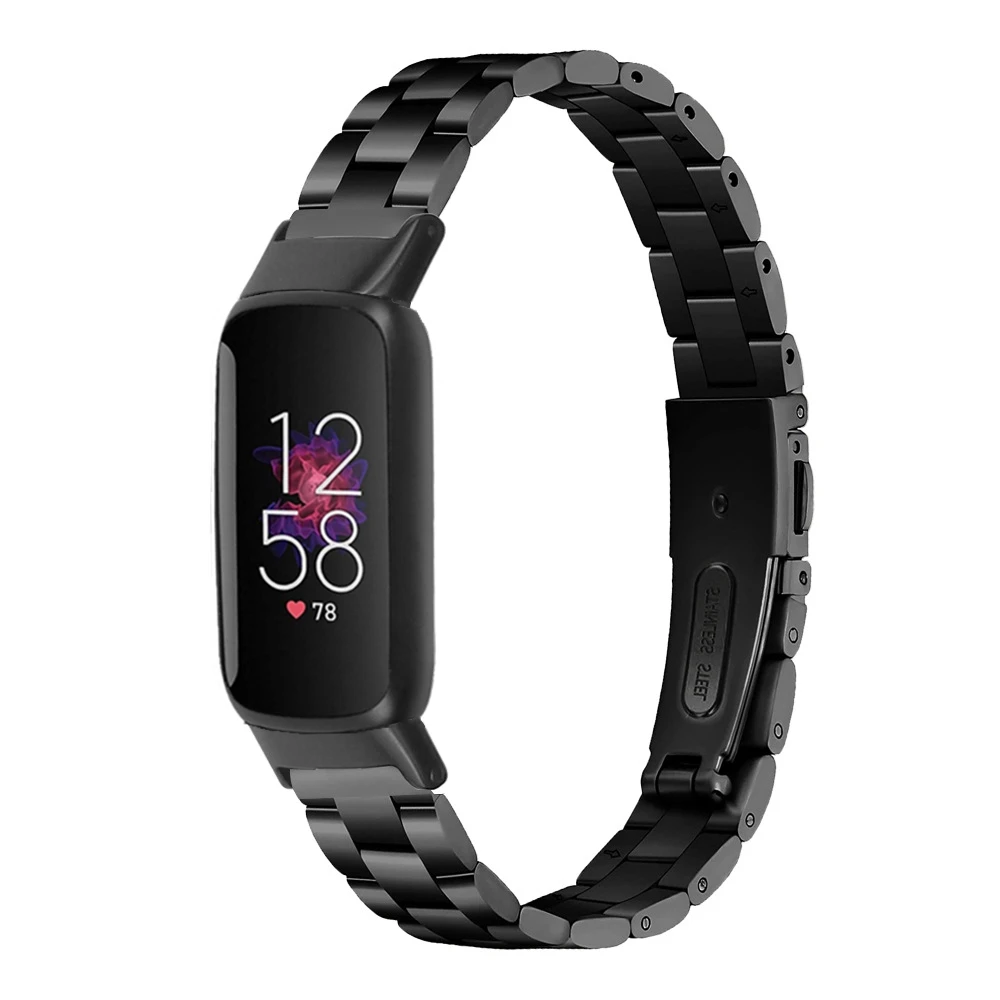 Fitbit luxe 교체 용 스마트 워치 밴드 스트랩 Fitbit luxe 스페셜 에디션 팔찌 용 스테인레스 스틸 메탈 팔찌
