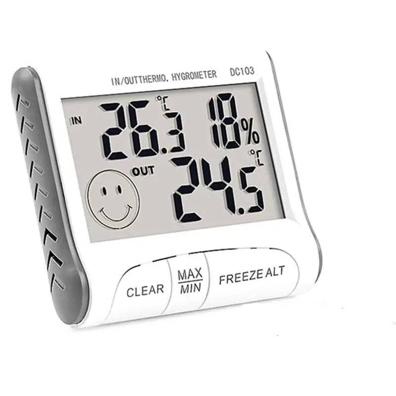 Digital Thermometer Hygrometer LCD Humidity Wired Weather Station Temperature Sensor with Probe Indoor Outdoor Thermometers