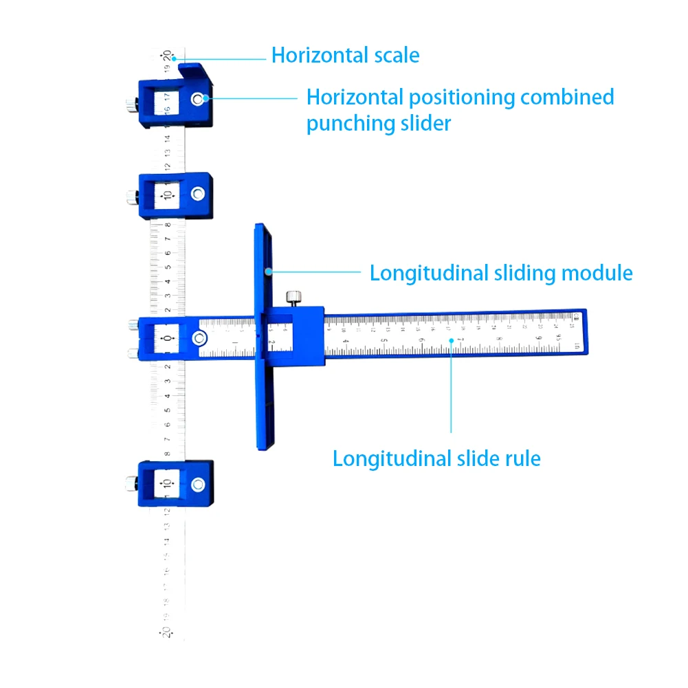 Woodworking Drill Punch Locator Jig Drill Guide Cabinet Handle Knob Template Locator Hole Punch Tool for Woodworking