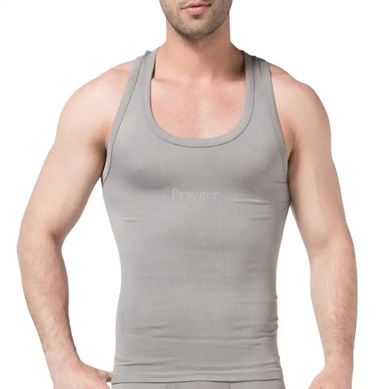 Men Correct Posture Body Shaper Male Chest Binder Tops Slimming Belly Compression Seamless Vest