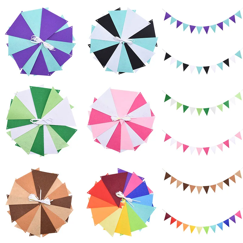 

2.5m Multicolor Garlands Cotton Bunting Banners Pennant Baby Shower Wedding Party Decoration Garland Flags