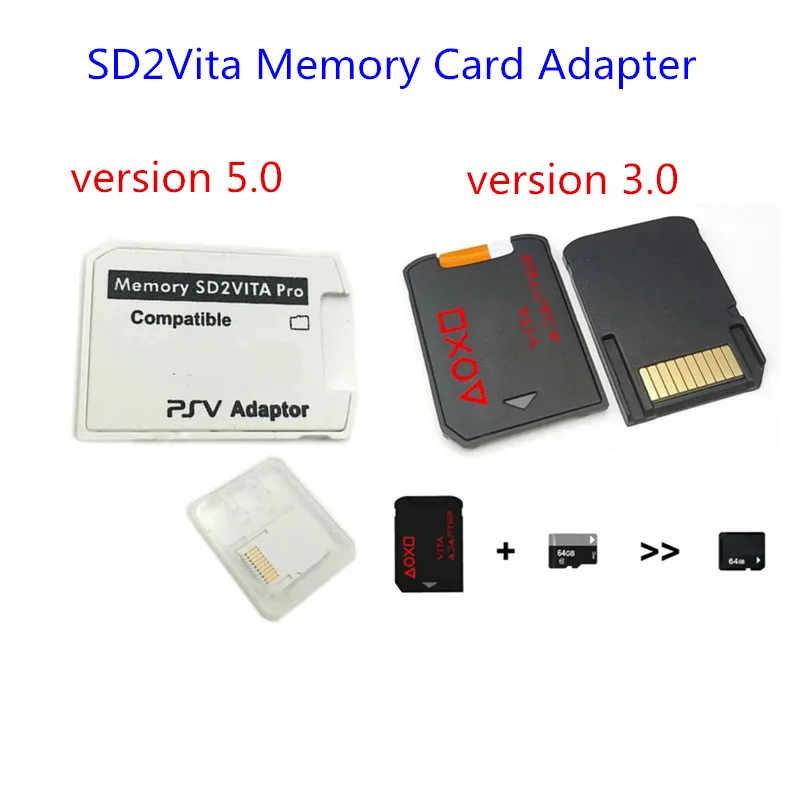 3.0 SD2Vita For PS Vita SD2Vita 5.0 Memory Card Adapter For PSVita PSV1000 2000 Game Card 3.60 System 256GB Micro SD Card