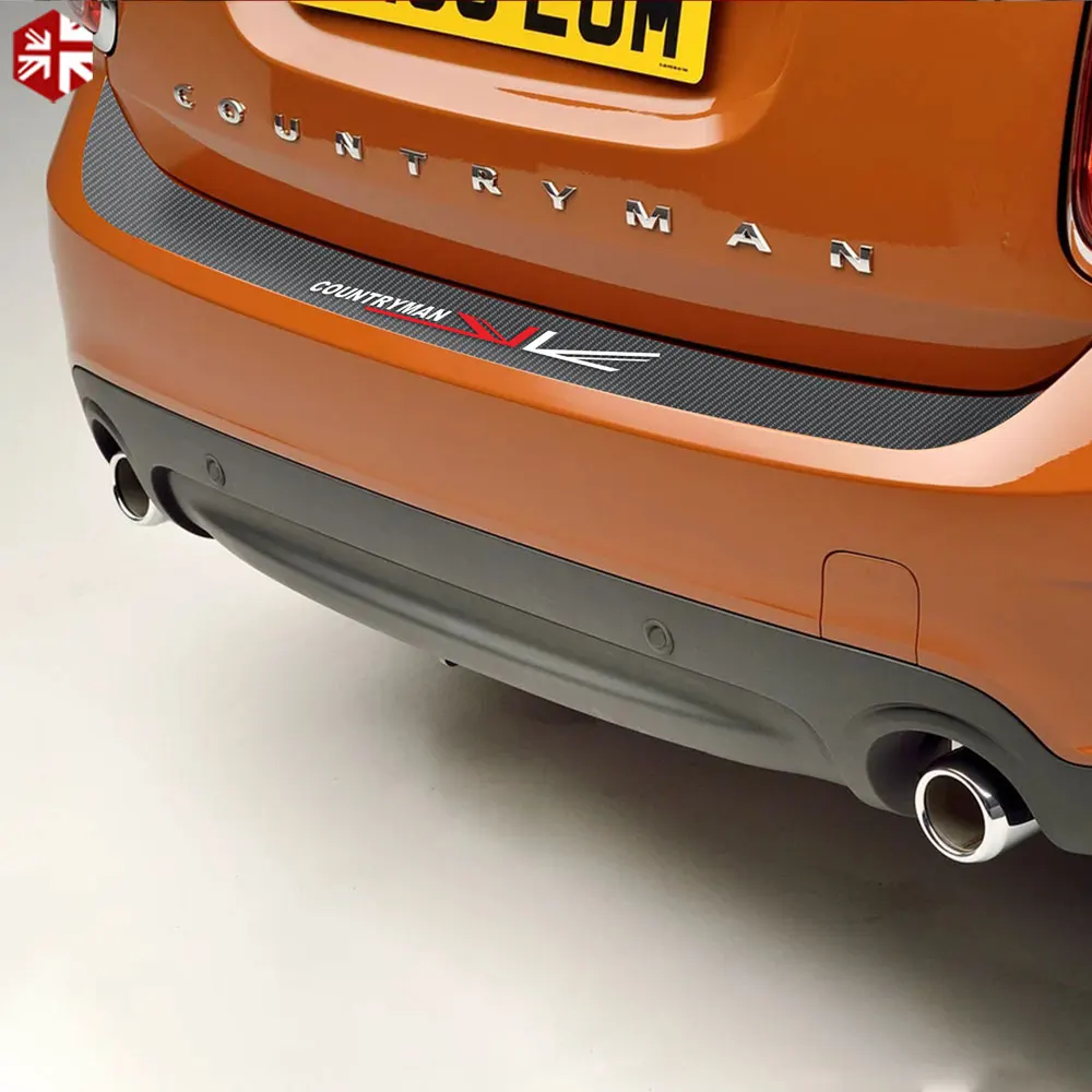 Union Jack Car Rear Bumper Trunk Load Edge Protection Guard Trim Decal Sticker For MINI Cooper R56 R60 F55 F56 F60 Accessories