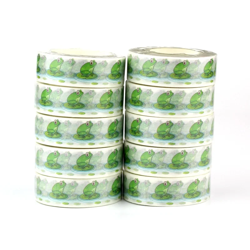 NEW 10PCS. Decorative Cute Frogs Washi Tapes DIY Scrapbooking Journaling Masking Tape Cute Stationery Office Supplies