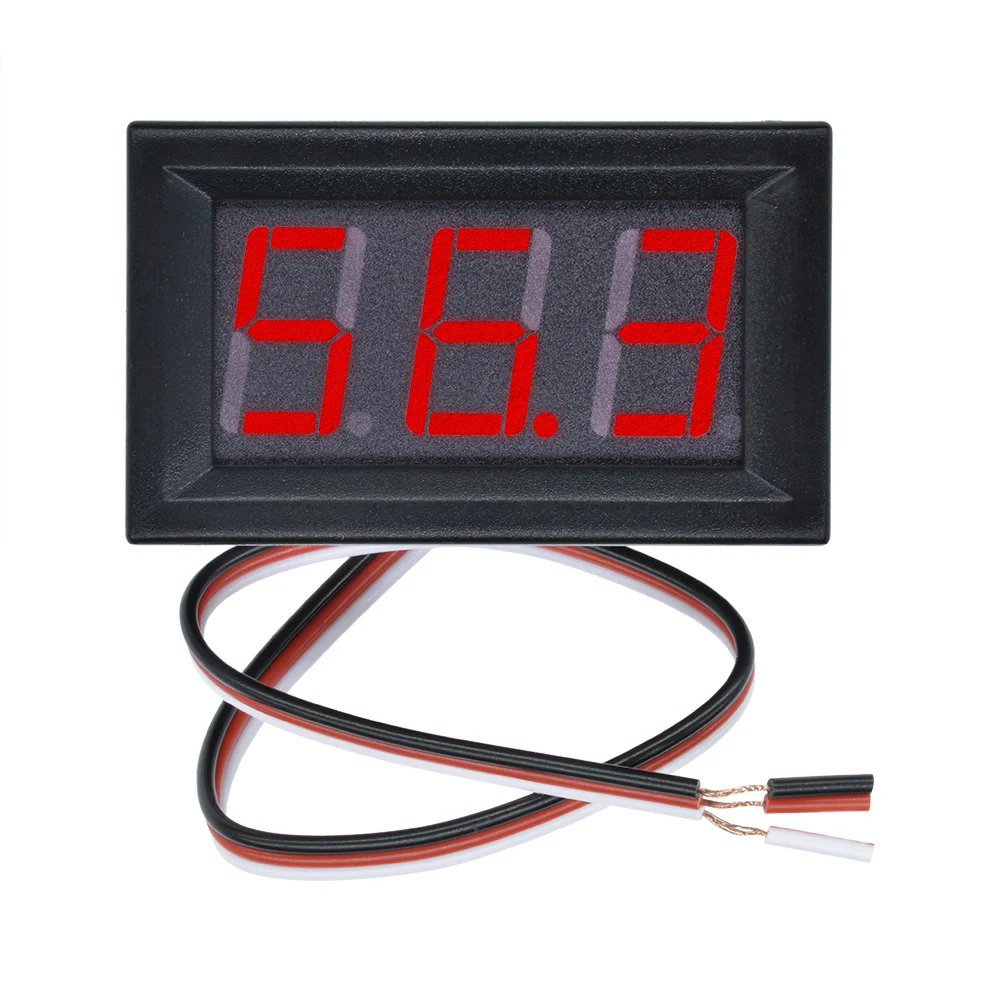 0.56 "Digital Voltmeter DC 5V-30V Digital Voltmeter Panel Meter Tegangan Merah/Biru/Hijau untuk 6V 12V Electromobile Motor Mobil