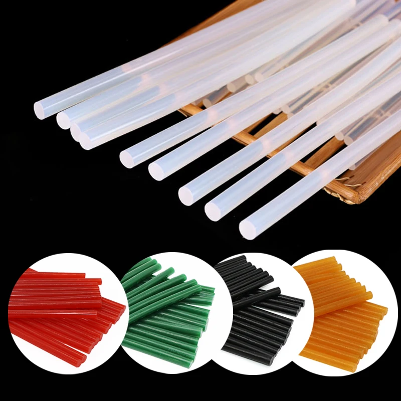 40Pcs/10Pcs Hot Melt Glue Sticks 7mm 11mm Transparent Black Glue Rod for Glue Gun DIY Crafts  Adhesive Repair Gun Glue