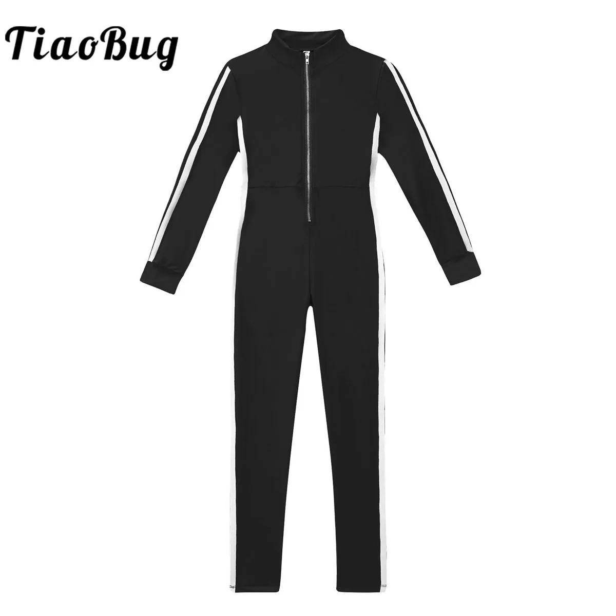 Kids Meisjes Lange Mouwen Ritssluiting Ballet Dans Gymnastiek Unitard Kind Volledige Bodysuit Dancewear Een Stuk Jumpsuit Kostuum