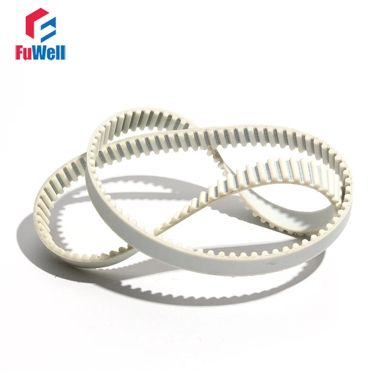 

HTD5M White PU Timing Belt 5M-3690/3700/3710/3720/3735 Toothed Pulley Belt 15/20/25/30mm Width Polyurethane Transmission Belt