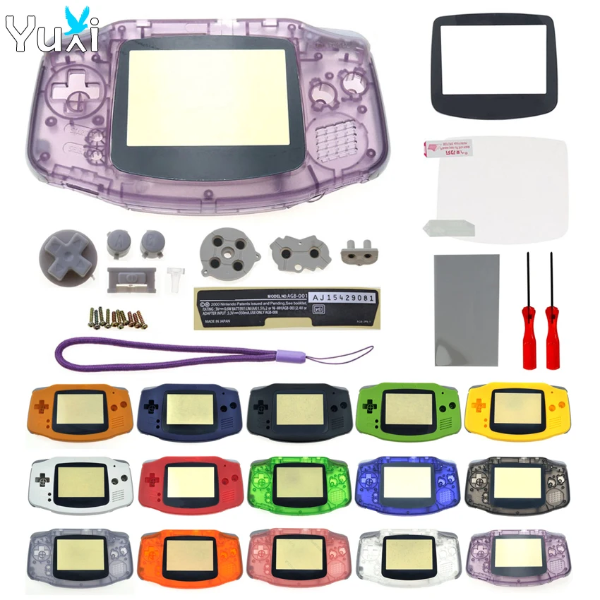 

YuXi DIY Full Set Housing Shell Case with Conductive Rubber Pad Buttons Kit Screen Lens Cover For Gameboy Advance GBA Console