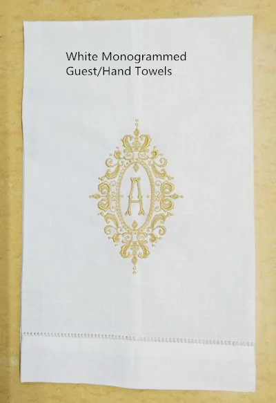 

Set of 12 Guest Towels Linen Hemstitched Monogrammed Tea Towel 14X22-inch Cleaning Cloth Guest Hand Dish Kitchen Bathroom Towels