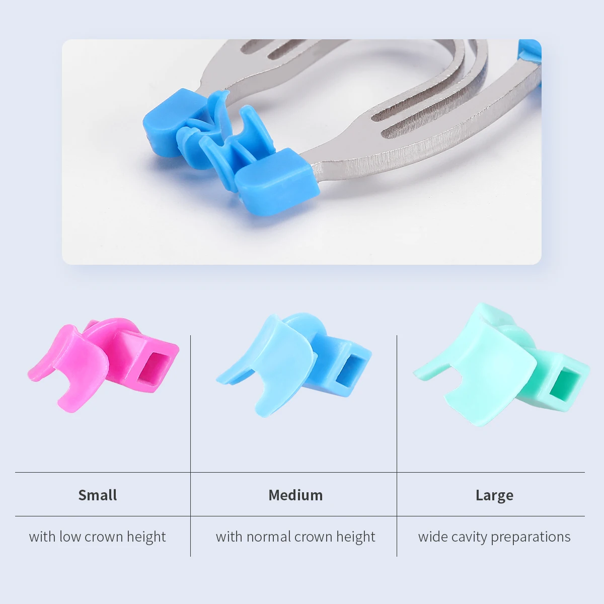 Azdent Dental Matrix Seccional, Metal Contorneado, Primavera Clip Anéis, Grampos Cunhas, Ferramentas Dentista