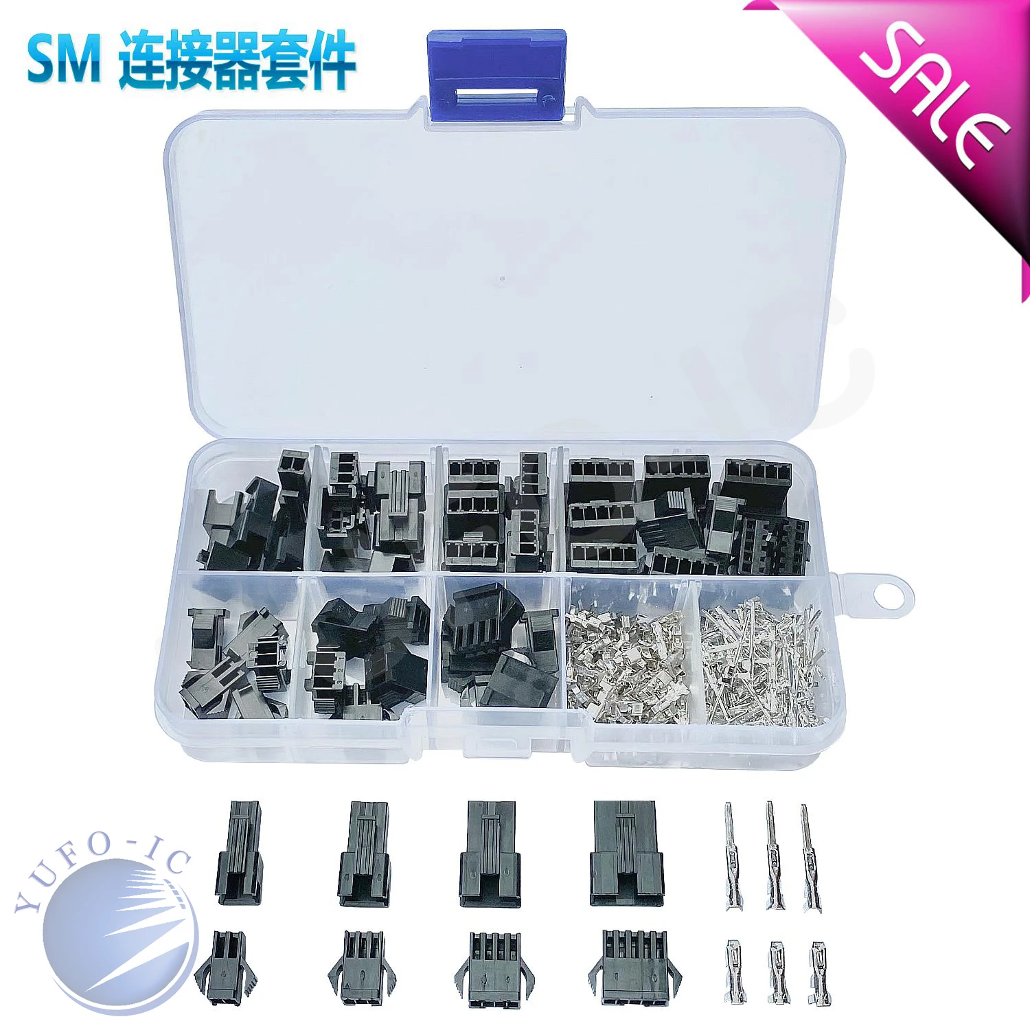 200pcs JST SM Wire Connector Plug Socket Pitch 2.54MM Female And Male Housing+Terminals SM-2P SM-2R JST SM2.54 2/3/4/5Pin Kit