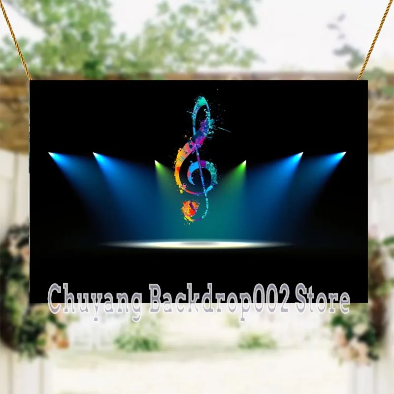 Popular Musical Symbol Tok Dance Stage Show Background Beat Audio Frequency Birthday Party Photography Backdrop