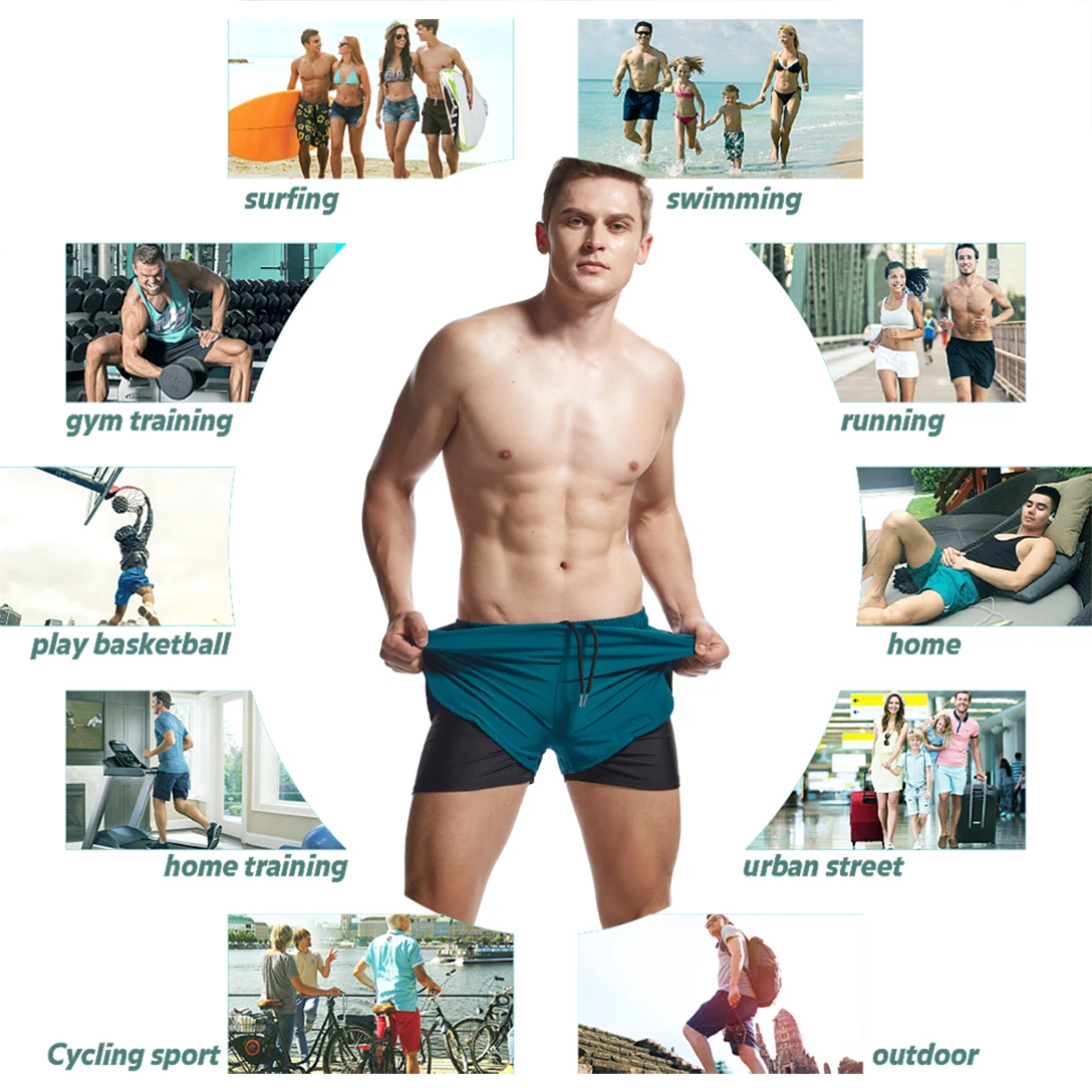 Aimpact-bañador de secado rápido para hombre, ropa de baño 2 en 1, pantalones cortos deportivos atléticos para correr, gimnasio y entrenamiento,
