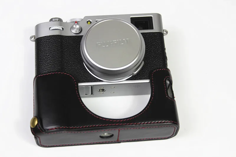 Pu Leather Camera Case For Fujifilm X100v X100-v Camera Half Bag Cover Open Battery Design 3 Color Black Coffee Brown