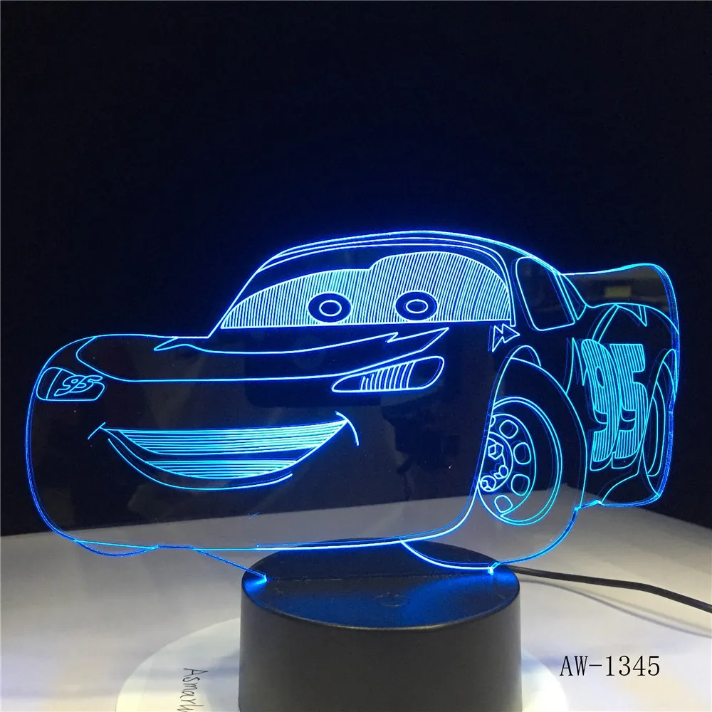 7 Color Change Home Decor Light Cute CartoonLED Car Shape Light USB 3D Luminarias Night Light Baby Sleep Desk Lamp 1345