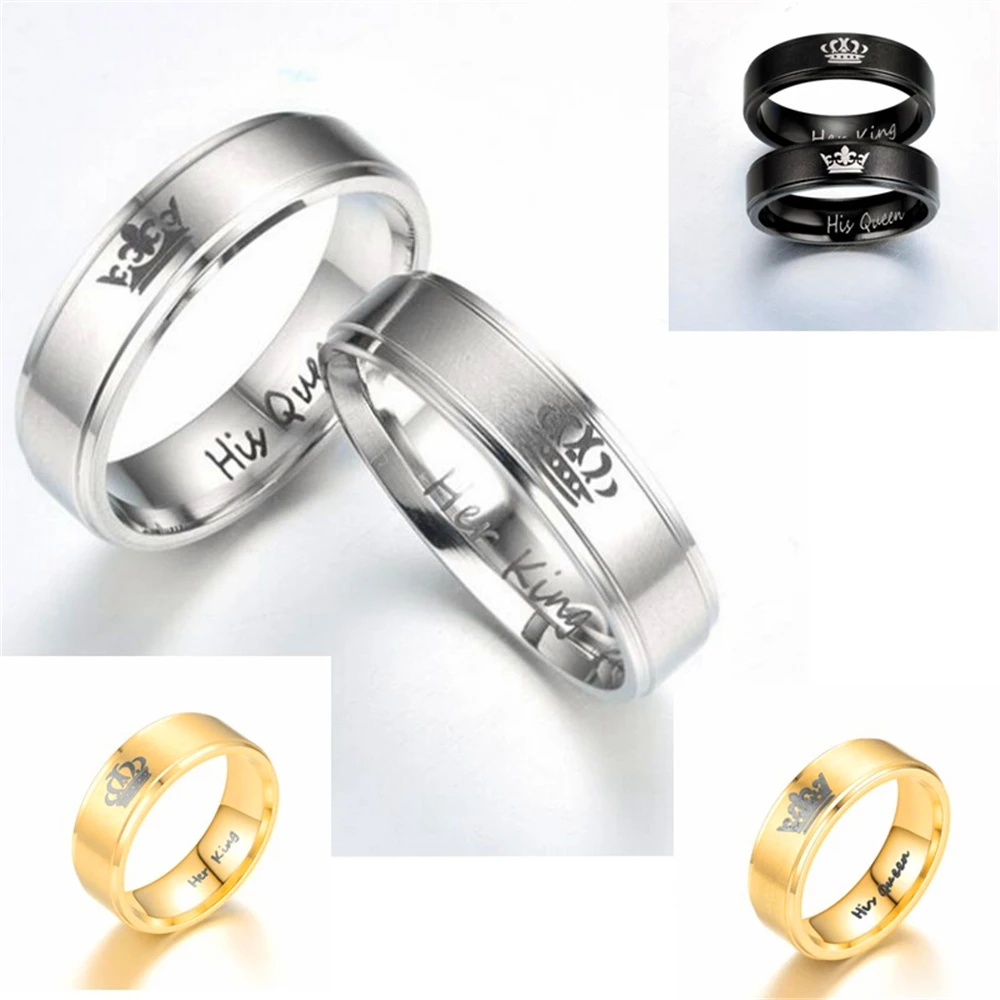 Stylish Couple Stainless Steel Ring 