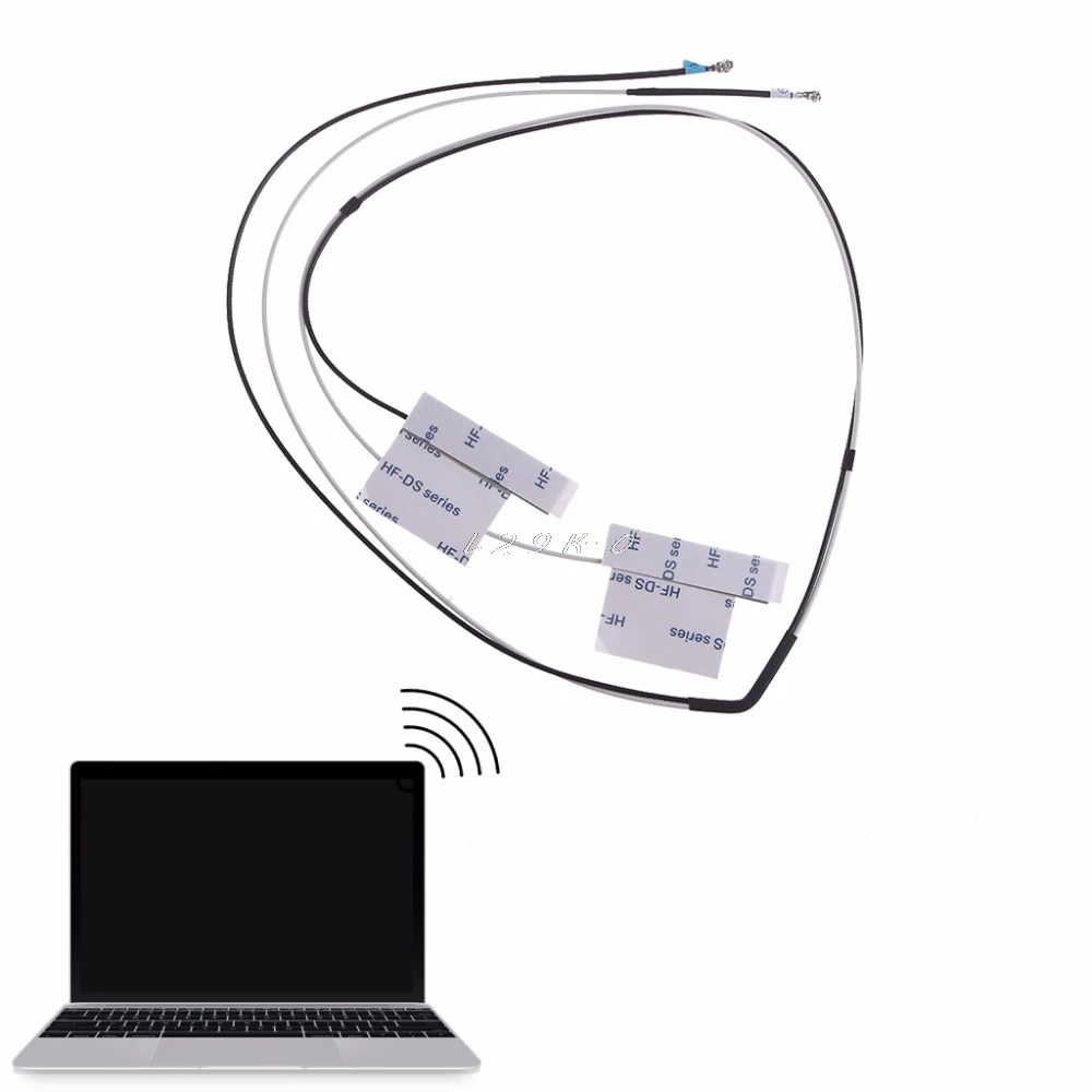 1 Pair Universal Laptop Mini PCI-E Wireless Wifi Internal Antenna Black+White