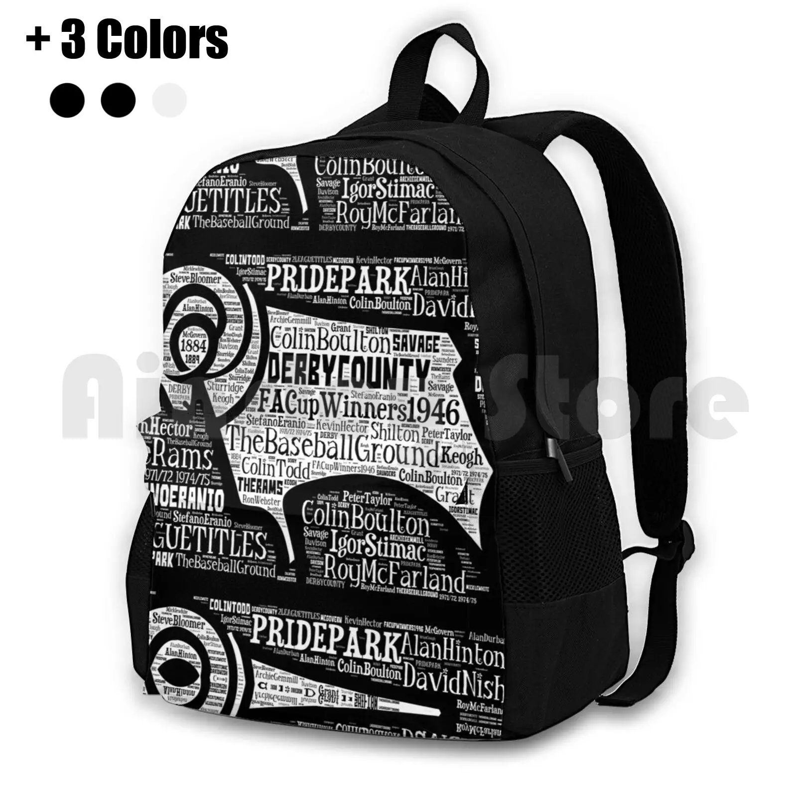 Derby County Club Crest Outdoor Hiking Backpack Waterproof Camping Travel Derby County Derby Rams Whites Soccer Football Sport