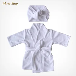 Newborn Baby Boy Girl Robe Set 100% Cotton Toweling Terry Infant Bathrobe Hooded Sleeprobe With Headwear Home Suit 0-2Y