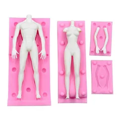 Fondant Doll Body Mold Men and Women Clay Full Body Silicone Mold DIY Handmade Clay Soft Clay Mud Body Art Decoration Tool
