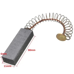 Escovas de carvão de substituição para motor elétrico, ferramenta elétrica, peça sobressalente, 30mm x 11mm x 6mm, 6 peças