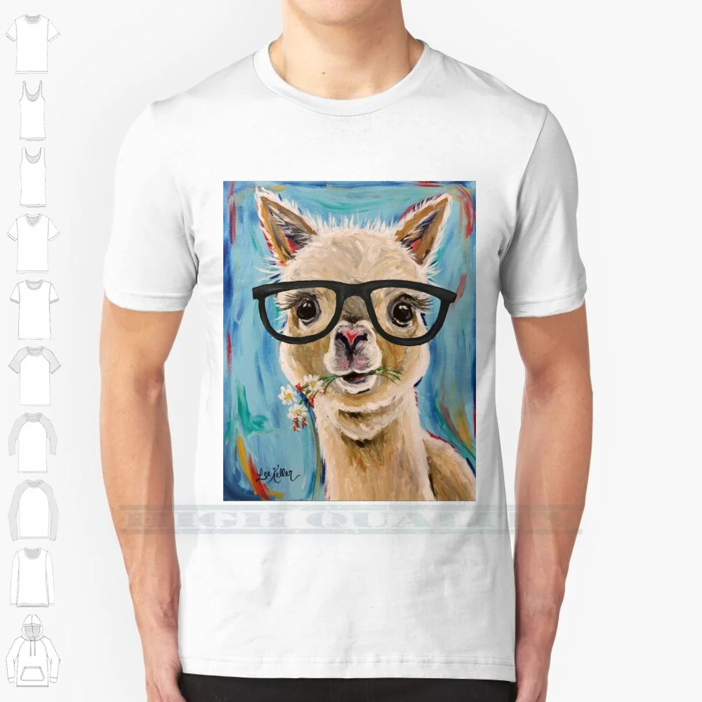 Alpaca With Glasses 100% Cotton T Shirt Alpaca Painting Alpaca Phone Skin Colorful Alpaca Alpaca Greeting Alpaca Alpaca Tote