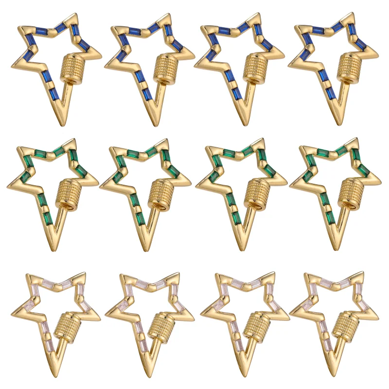 Juya DIY Kreative Medaillon Befestigungen Liefert Schraube Karabiner Anhänger Verschlüsse Zubehör Für Handgemachte Ketten Punk Schmuck Machen – Detail 6