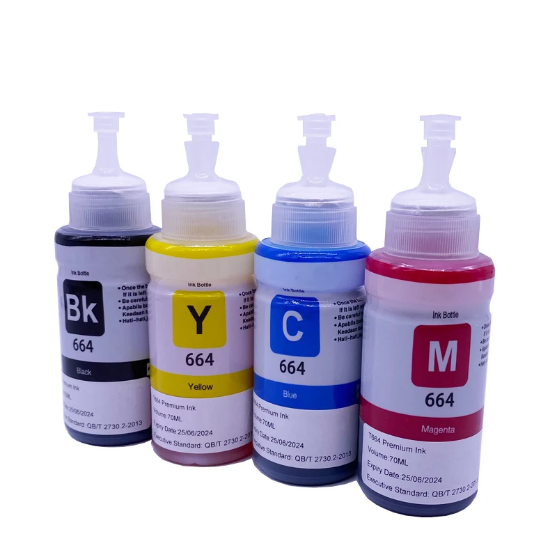 4 Colors 70ML T664 Refill Dye Ink Kit For Epson L220 L301 L303 L310 L313 L351 L353 L358 L360 L363 L365 L455 L551 L558 L585 L1300