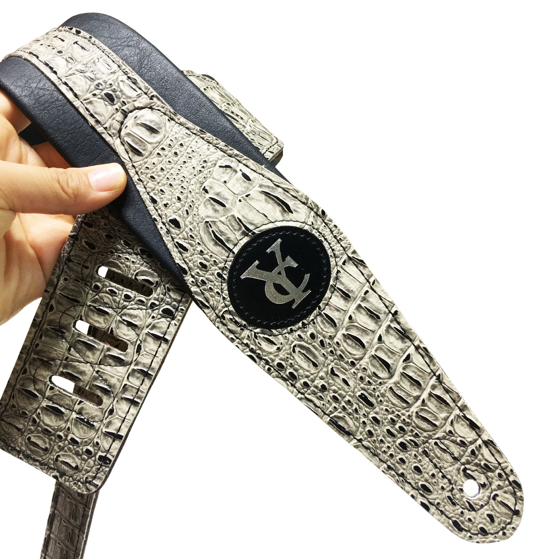 Bass Strap Crocodile Skin Embossed PU leather Electric Guitar Belt Acoustic Guitar Strap Accessories