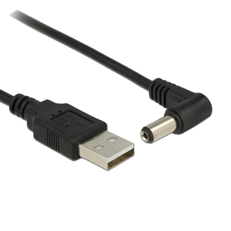 Black 90 Angle PC USB Male to 5V DC 3.5*1.35mm Connector Extension Power Cable Cord adapter 5.5*2.1mm to USB Date Line 2.5*0.7mm